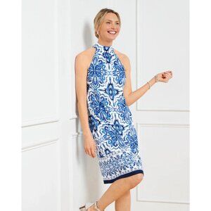 Talbots Petite Halter Shift Dress in Elegant Medallions Print